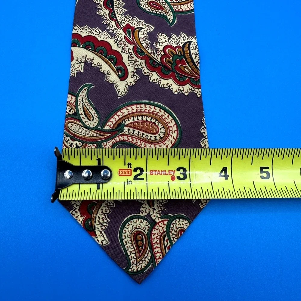 Vintage Polo by Ralph Lauren Tie Men's Purple Paisley Print 100% Silk‎ Classic